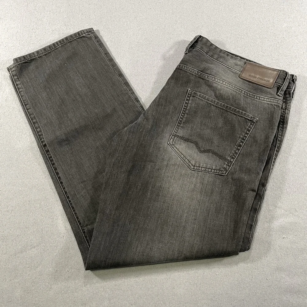 Hugo Boss Mens Jeans 40x34 Orange 24 Barcelona Straight Black Casual-Luxury